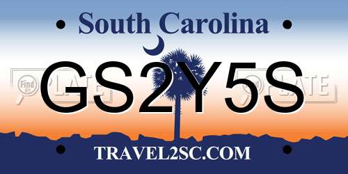 GS2Y5S South Carolina License Plate