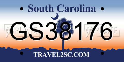 GS38176 South Carolina License Plate