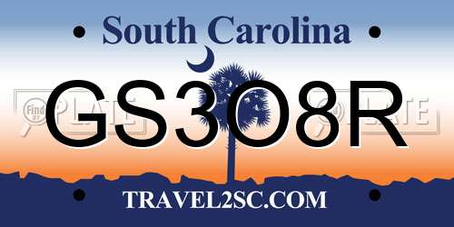 GS3O8R South Carolina License Plate