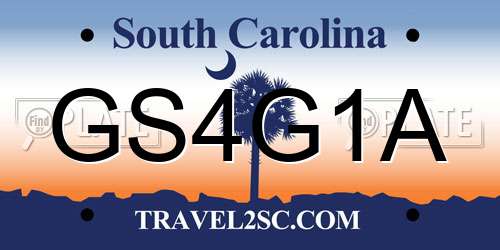 GS4G1A South Carolina License Plate