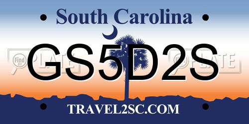 GS5D2S South Carolina License Plate