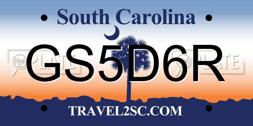 GS5D6R South Carolina License Plate