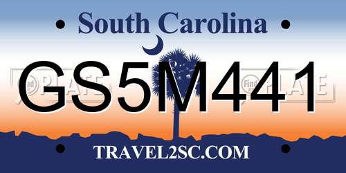 GS5M441 South Carolina License Plate