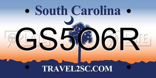 GS5O6R South Carolina License Plate