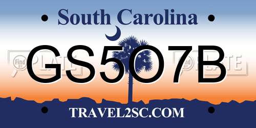 GS5O7B South Carolina License Plate