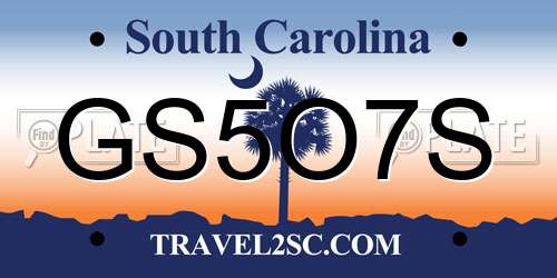 GS5O7S South Carolina License Plate