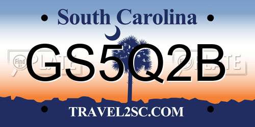 GS5Q2B South Carolina License Plate