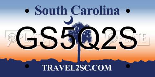 GS5Q2S South Carolina License Plate