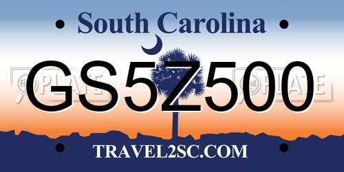 GS5Z500 South Carolina License Plate