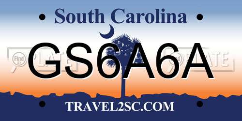 GS6A6A South Carolina License Plate