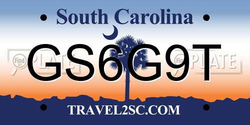 GS6G9T South Carolina License Plate