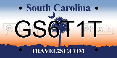 GS6T1T South Carolina License Plate