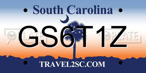 GS6T1Z South Carolina License Plate