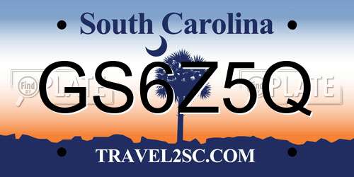 GS6Z5Q South Carolina License Plate