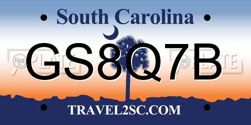 GS8Q7B South Carolina License Plate