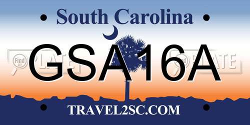 GSA16A South Carolina License Plate