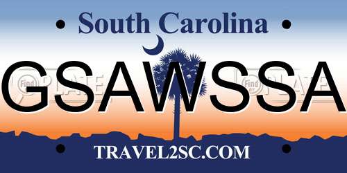 GSAWSSA South Carolina License Plate