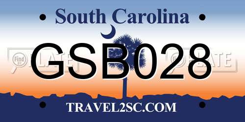 GSB028 South Carolina License Plate