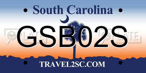 GSB02S South Carolina License Plate