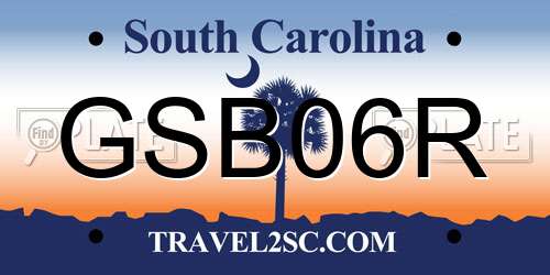 GSB06R South Carolina License Plate