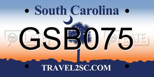 GSB075 South Carolina License Plate