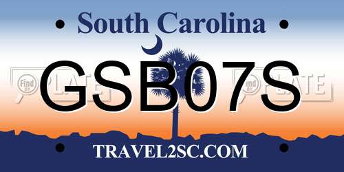 GSB07S South Carolina License Plate