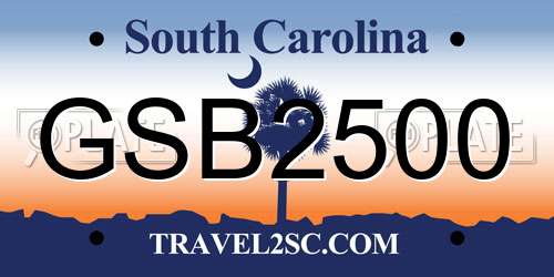 GSB2500 South Carolina License Plate