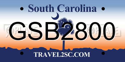 GSB2800 South Carolina License Plate
