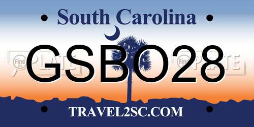 GSBO28 South Carolina License Plate