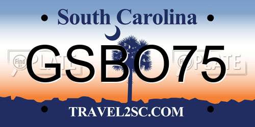 GSBO75 South Carolina License Plate