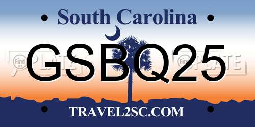 GSBQ25 South Carolina License Plate