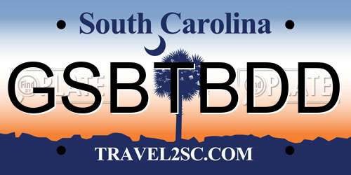 GSBTBDD South Carolina License Plate