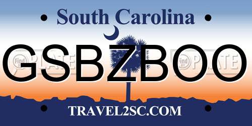 GSBZBOO South Carolina License Plate