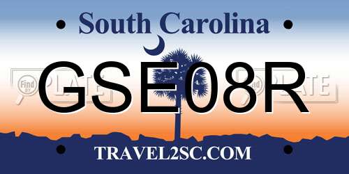 GSE08R South Carolina License Plate