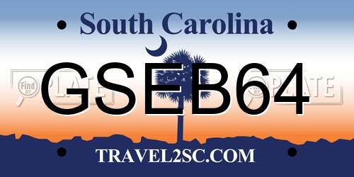 GSEB64 South Carolina License Plate