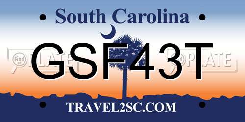 GSF43T South Carolina License Plate