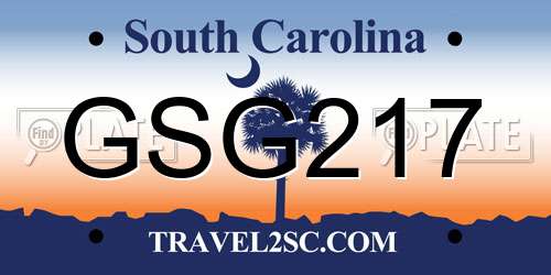 GSG217 South Carolina License Plate