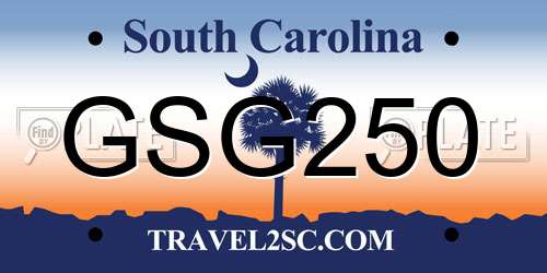 GSG250 South Carolina License Plate