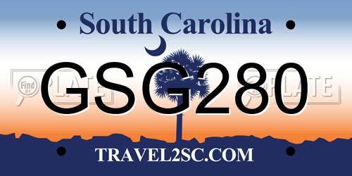 GSG280 South Carolina License Plate