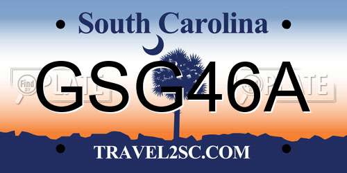 GSG46A South Carolina License Plate