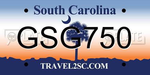 GSG750 South Carolina License Plate