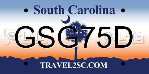 GSG75D South Carolina License Plate