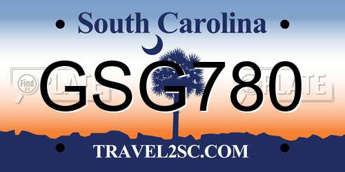 GSG780 South Carolina License Plate