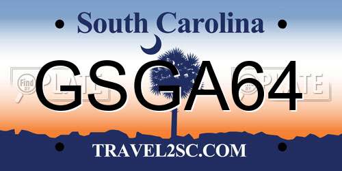 GSGA64 South Carolina License Plate