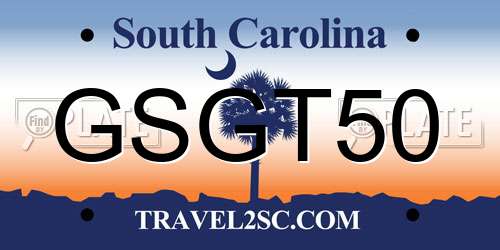 GSGT50 South Carolina License Plate