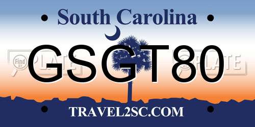 GSGT80 South Carolina License Plate