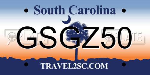 GSGZ50 South Carolina License Plate