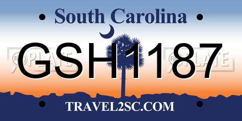 GSH1187 South Carolina License Plate