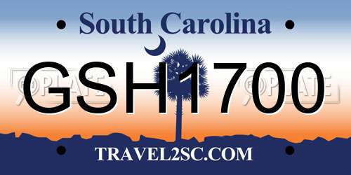 GSH1700 South Carolina License Plate