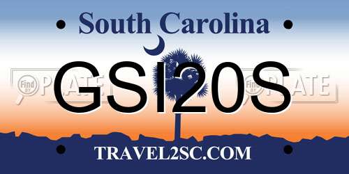 GSI20S South Carolina License Plate